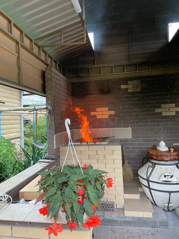 Бассейн в домике шале с сауной и мангалом