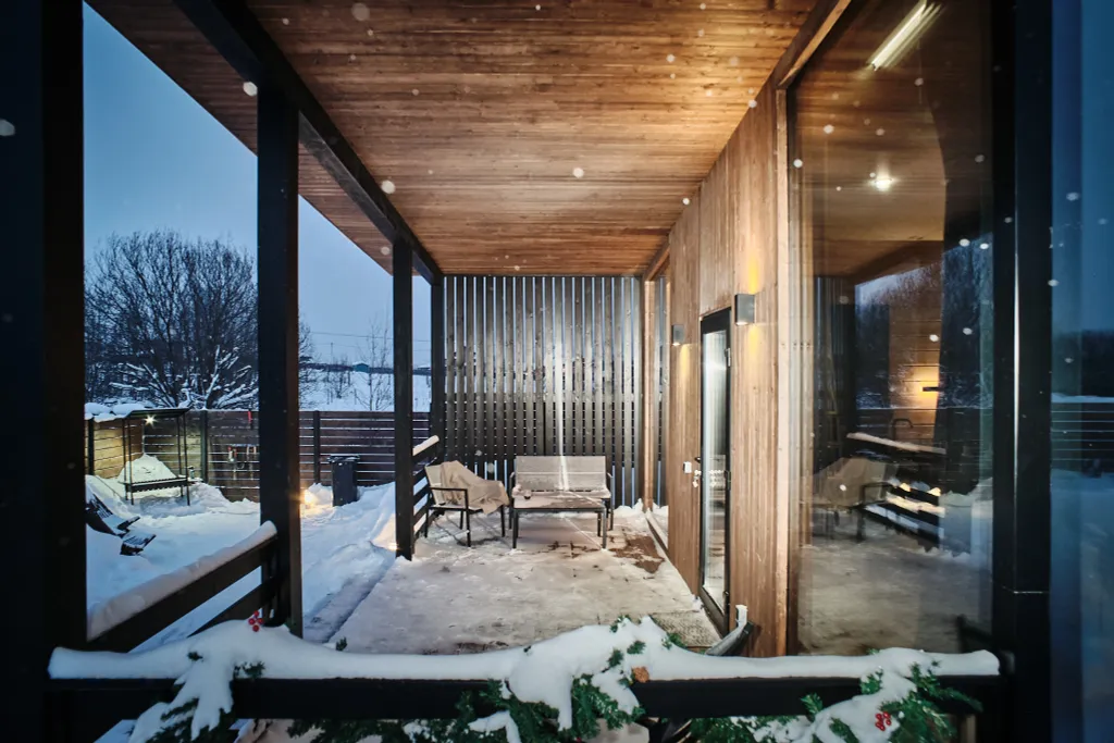 Уютный нoвый дом с сауной у горнолыжного склона "Морошка"