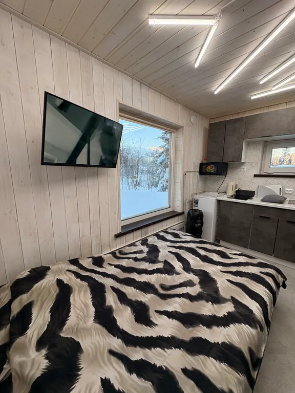 Дом с видом на горы в елочках