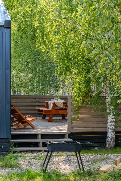 Альпийский - дом с костровой чашей и колонкой Алиса