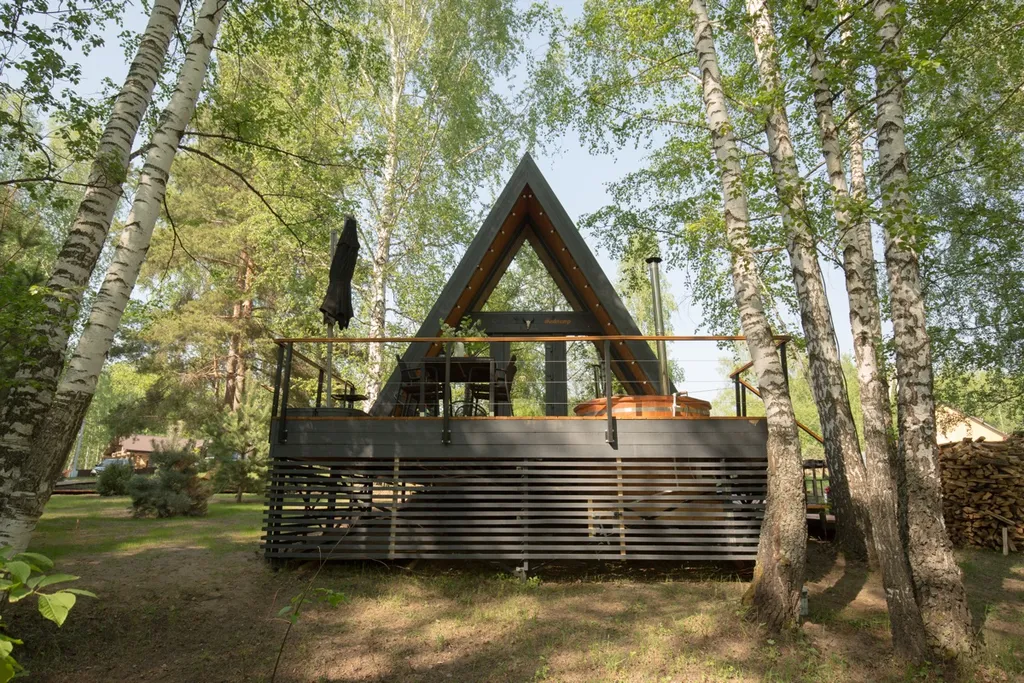 Глэмпинг Krona camp (Дома A-frame в лесу) 40 км от Уфы