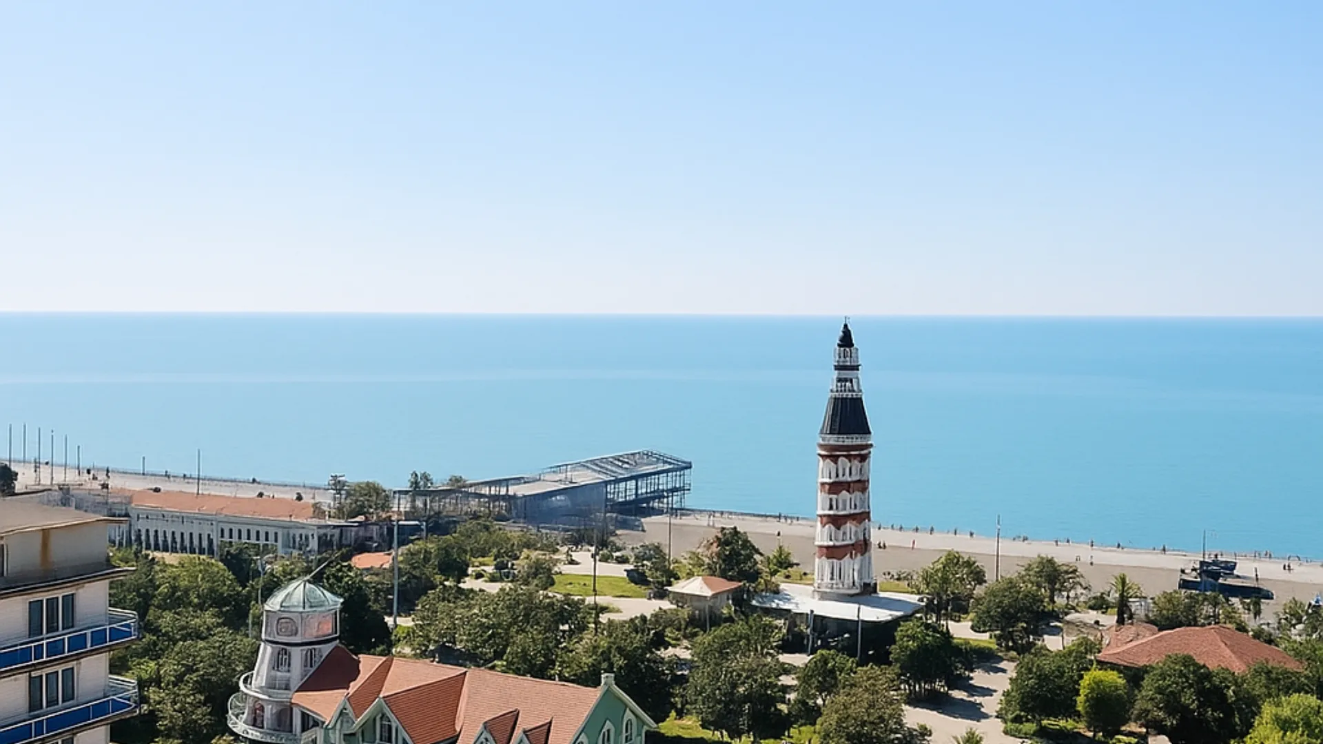 Delux Suite с панорамным видом на море и пляж в Батуми