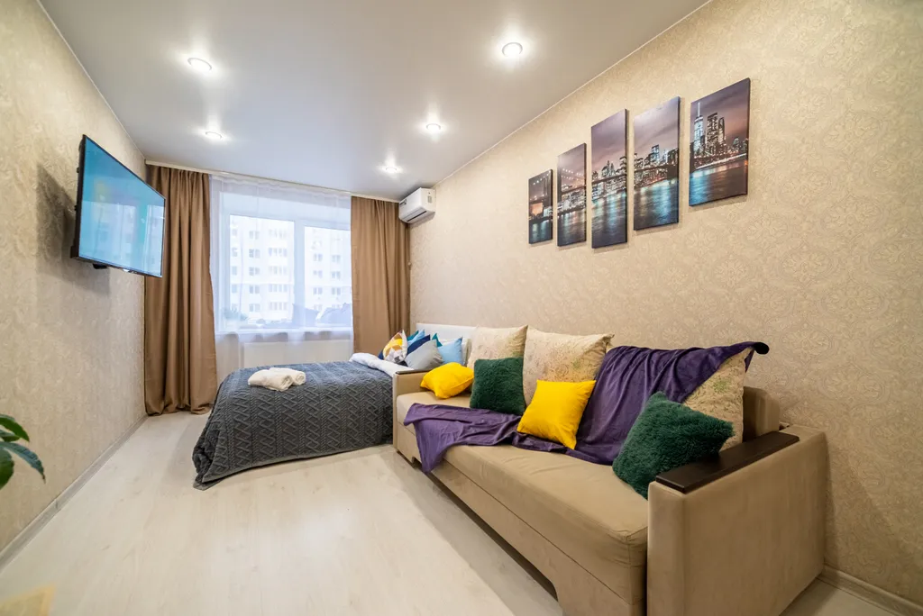 Современная 1-комнатная квартира с балконом в центре Рязани