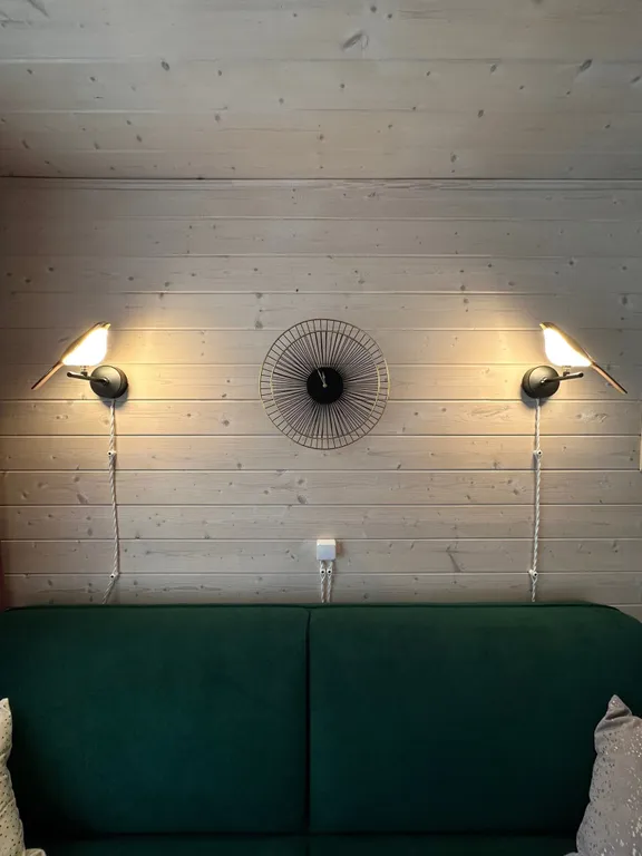 Стильный Красный дом у реки