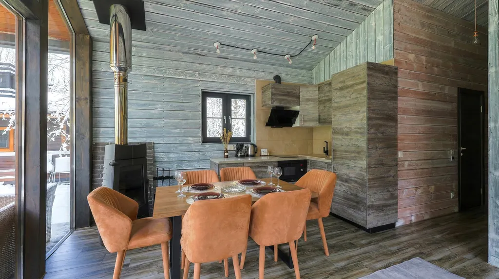 BarnHouse с камином, кондиционером и террасой