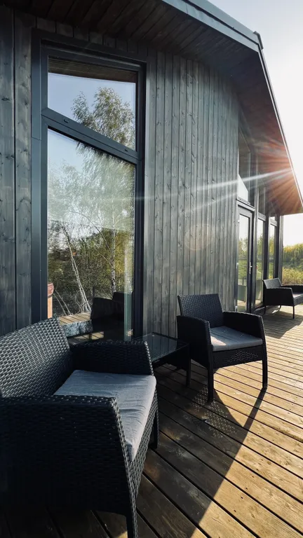 БарнХаус с купелью у озера