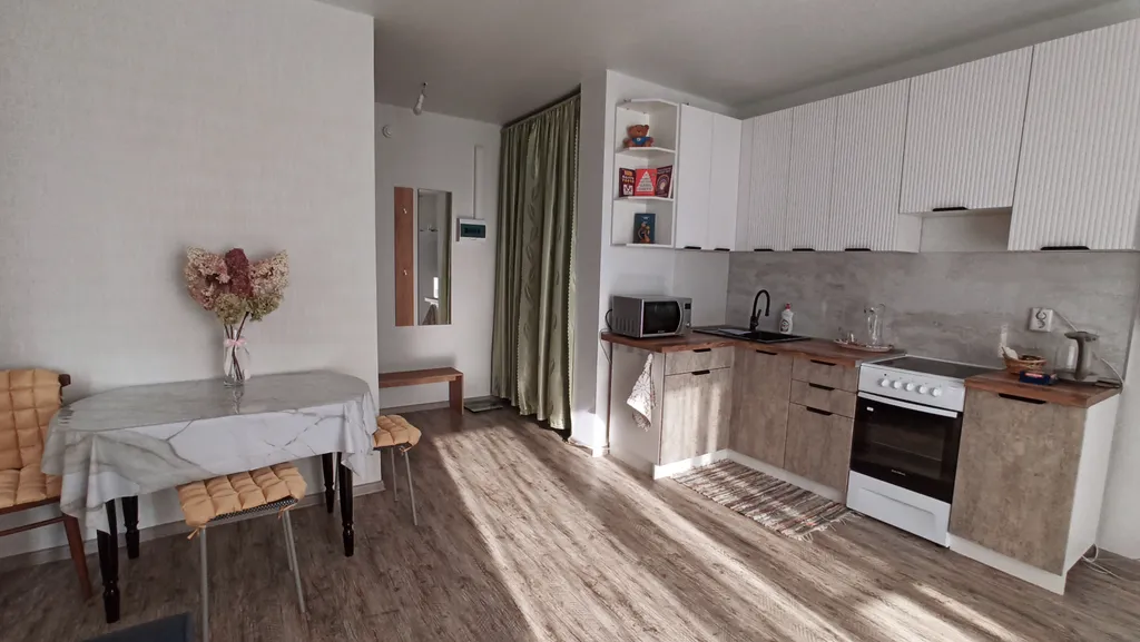 Студия+спальня рядом термы Вода /Фанпарк, Квартира с детской площадкой