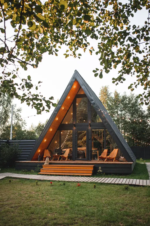 Сканди люкс, дом с камином и видом на лес. LESNOVO