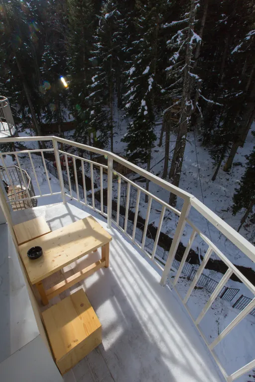 Уютная студия с видом на лес.