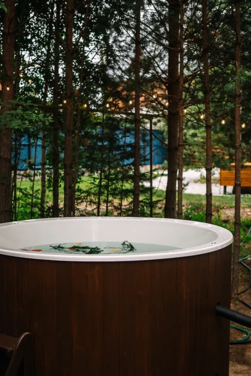 Уютный треугольный дом в окружении леса