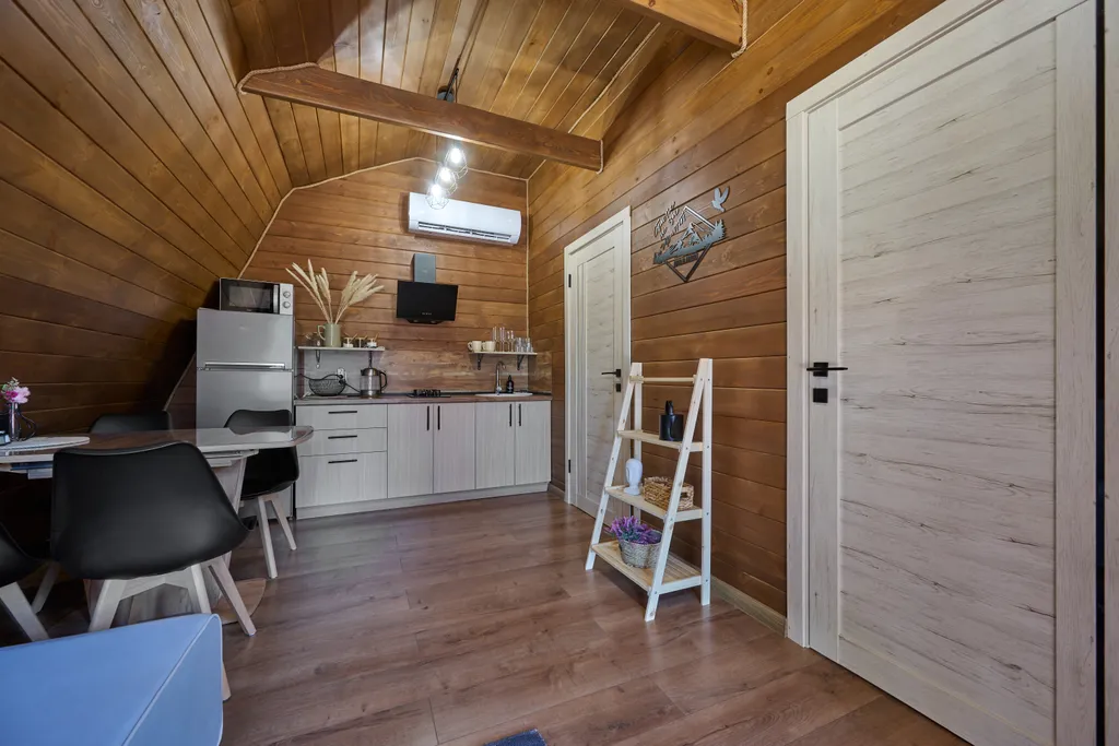 Коттедж Коттедж Шале с 1 спальней, кухня-гостиная с диваном и ванной комнатой — Мезмай