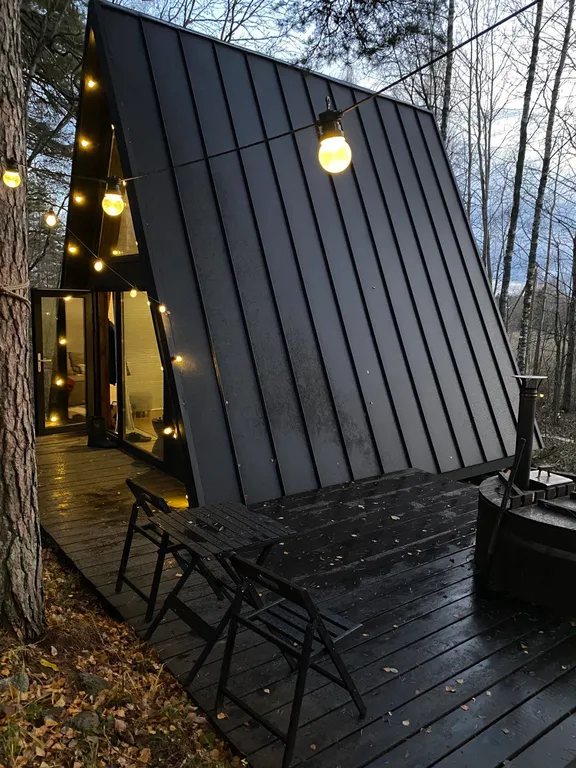 Коттедж Панорамный домик в стиле афрейм на Вуоксе — Кротово