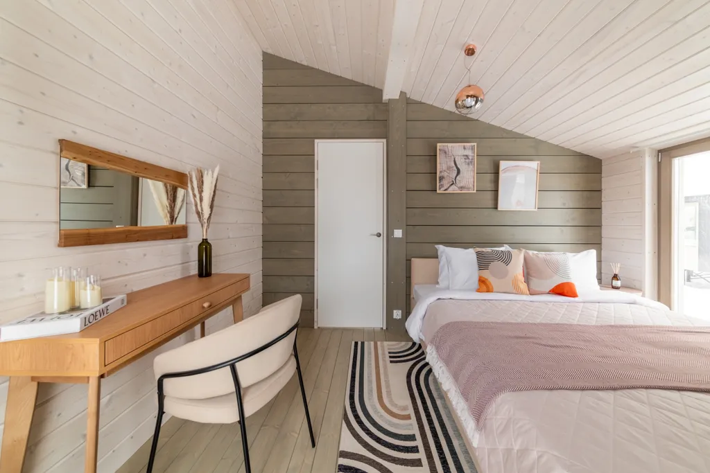 Уютный дом с панорамными окнами и видом на природу