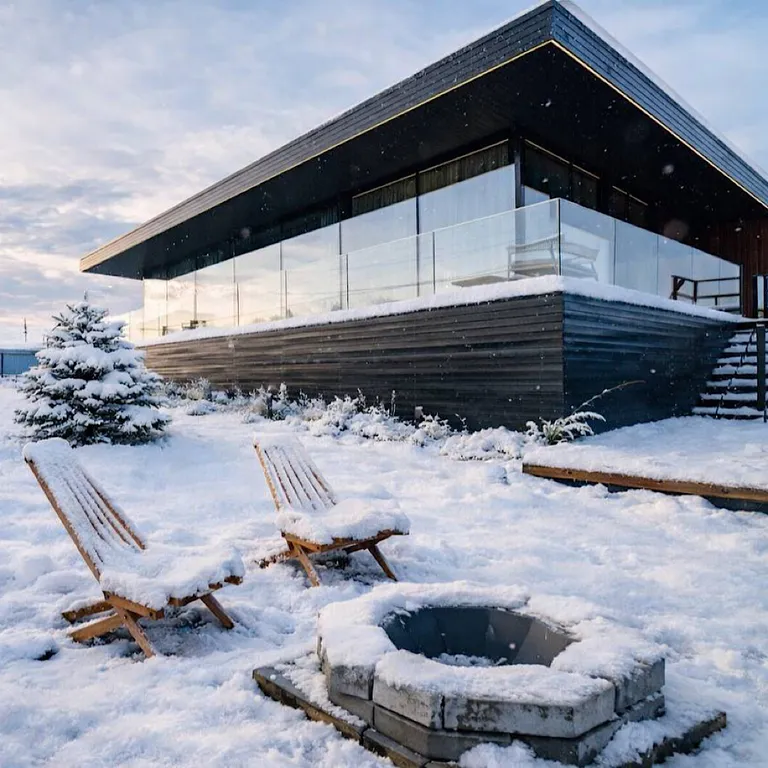 Домик в Икше с сауной и камином (Glassbox108 Premium 2)