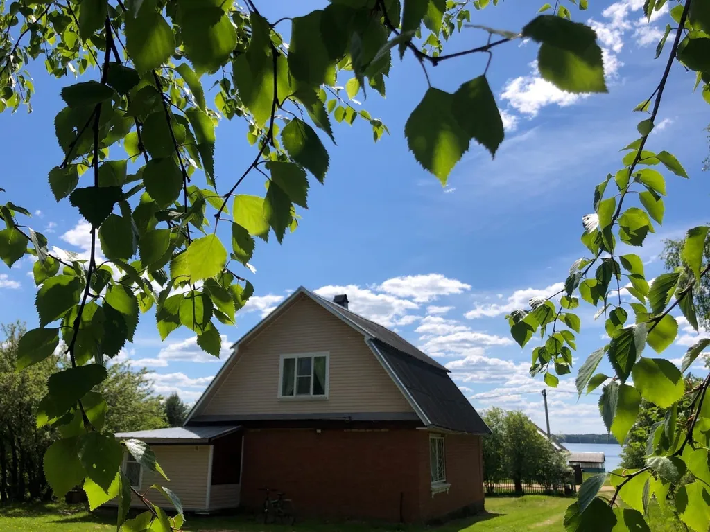 Коттедж Уютный коттедж с камином, баней и детской площадкой с батутом у озера — Завирье