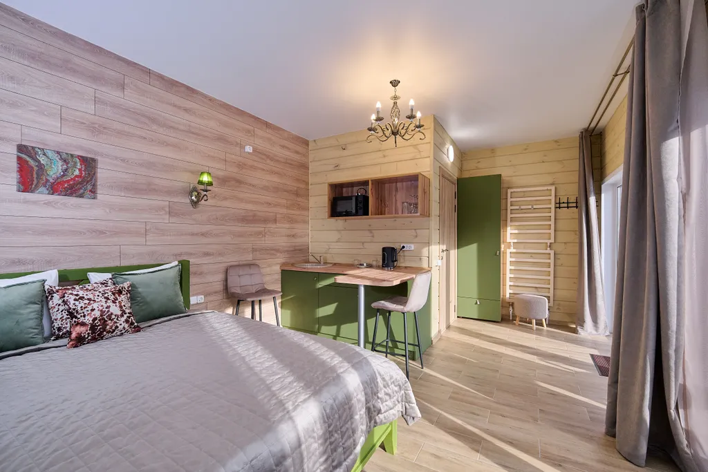 Шале для двоих, пешая доступность горнолыжных трасс