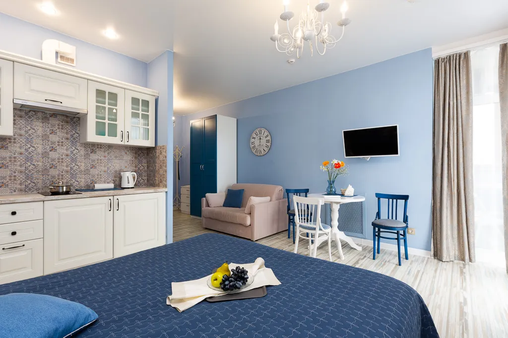 Апартамент с подсветкой в центре рядом с БЦ Высоцкий