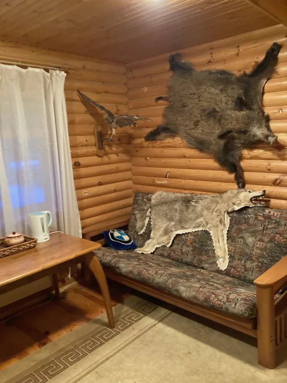 Дом в два этажа с двумя спальнями и гостиной, летний бассейн, баня