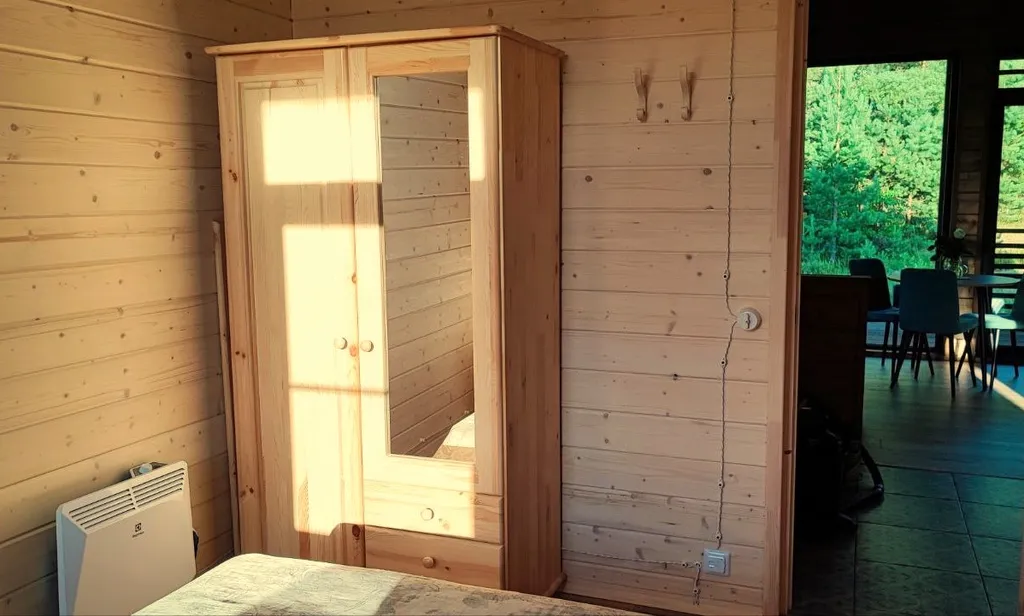 Уютный домик у леса с камином, панорамными окнами и купелью