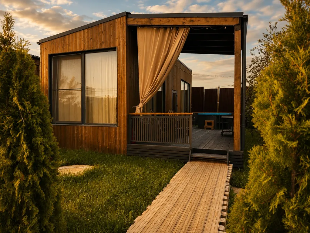 Коттедж 40m2 — чан, кухня, проектор