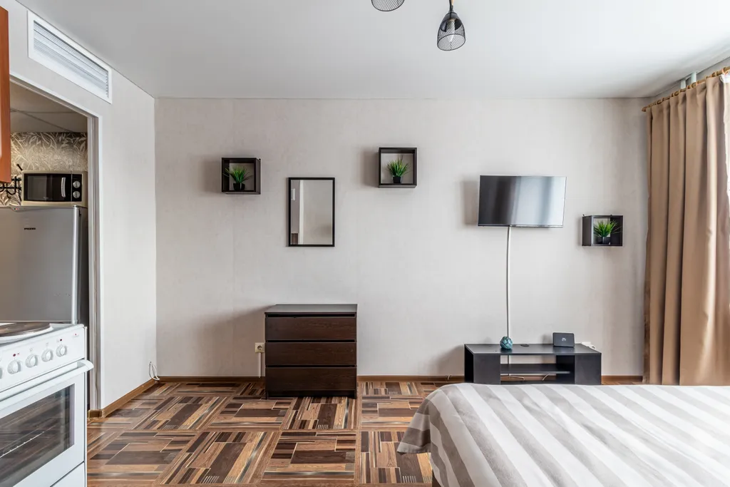 Уютная светлая студия с видом на набережную