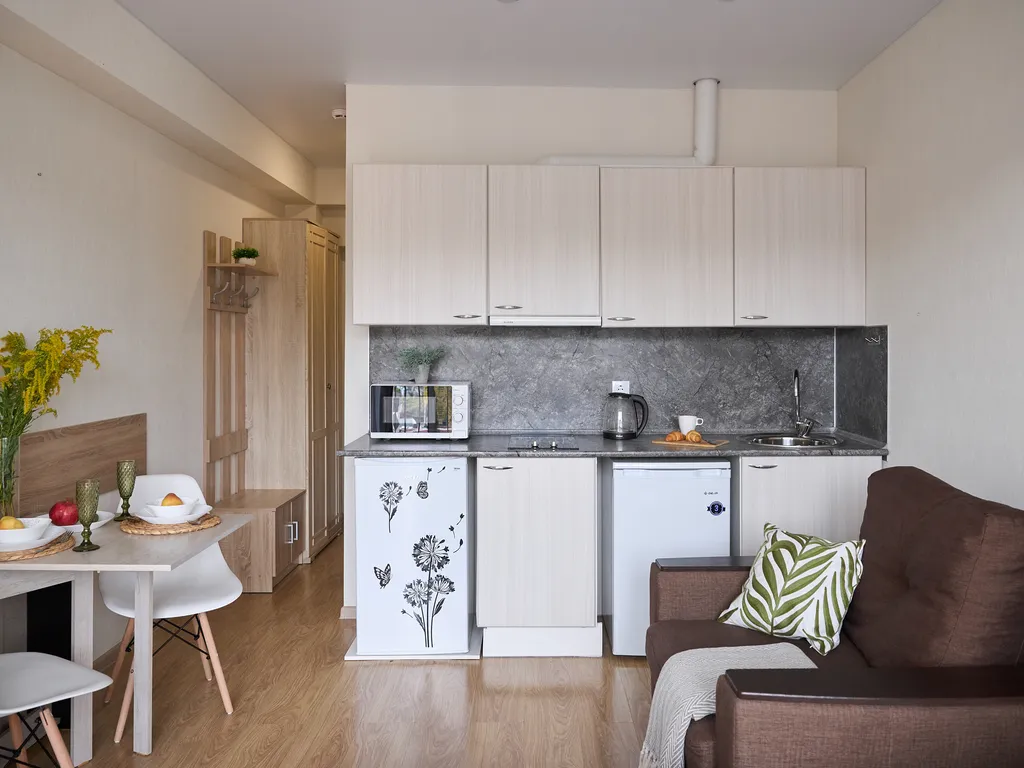 Студия с потрясающим видом на море и горы