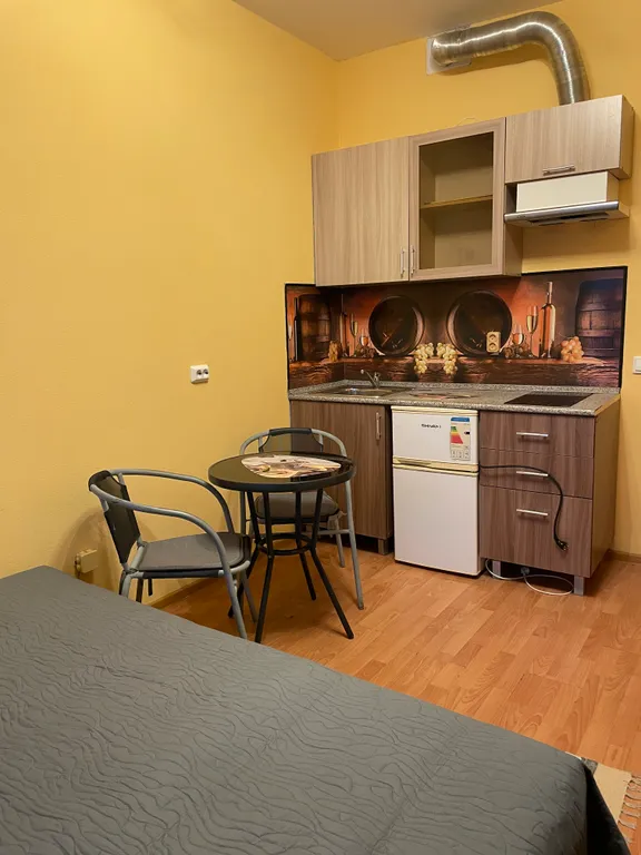 Уютная современная студия с видом на город