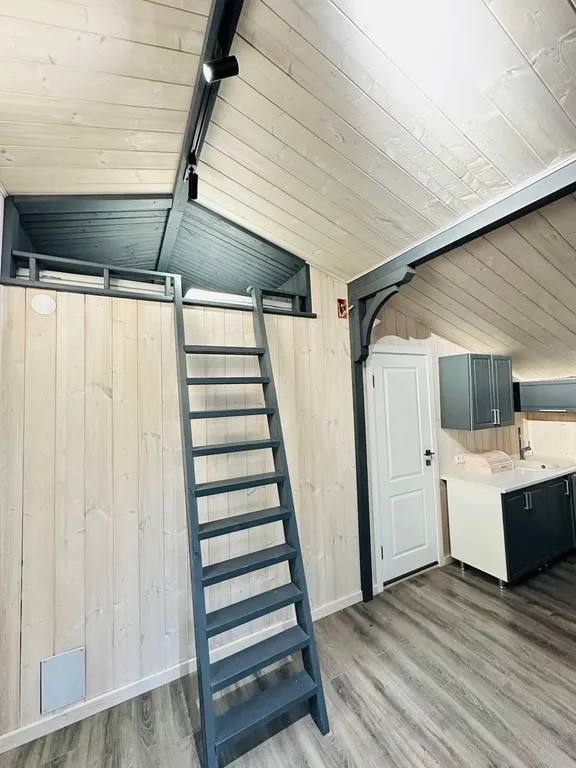 Уютный дом в скандинавском стиле среди сосен с сауной