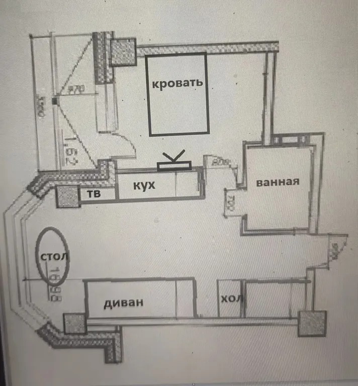 Эксклюзивная двухкомнатная квартира в центре города