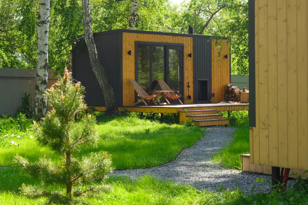 Дом с камином и баней у озера