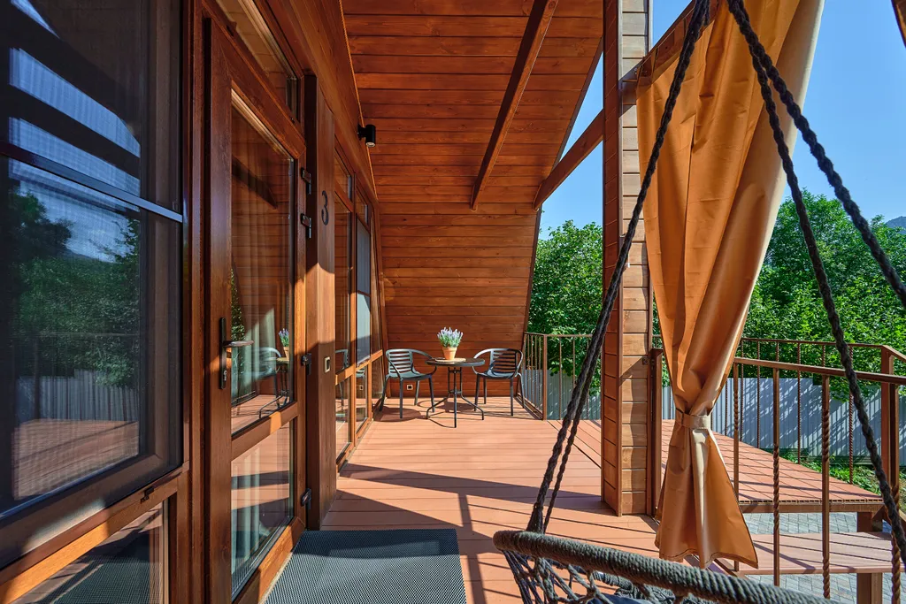 Коттедж Коттедж Шале с 1 спальней, кухня-гостиная с диваном и ванной комнатой — Мезмай