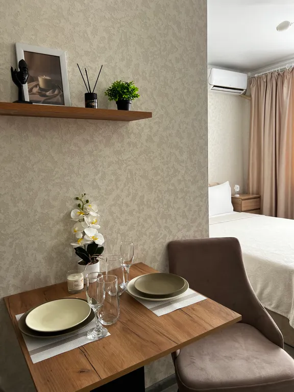 Стильная новая студия с повышенным комфортом и белоснежным бельем