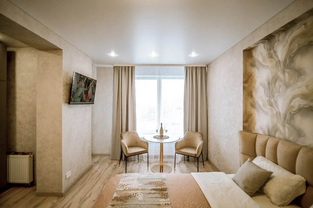 Уютная студия с красивым видом на город