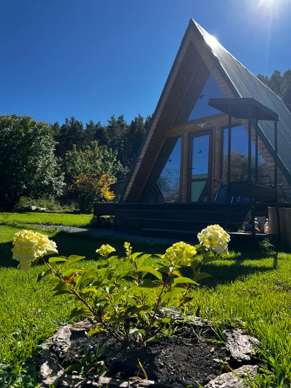 А-фрейм 6/6 с видом на горы и лес