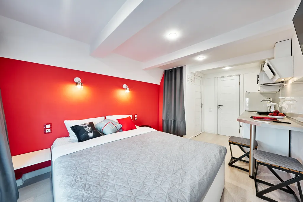 Квартира Квартира Апартамент в красных оттенках интерьера — Москва