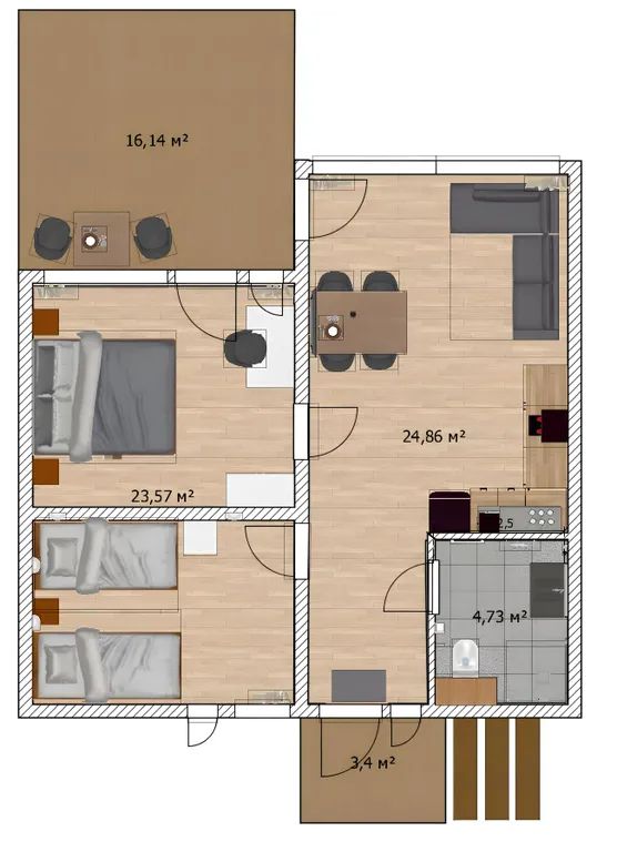 Стильный барнхаус в тихом месте