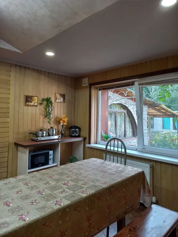 Уютный домик с баней, камином и террасой возле пруда