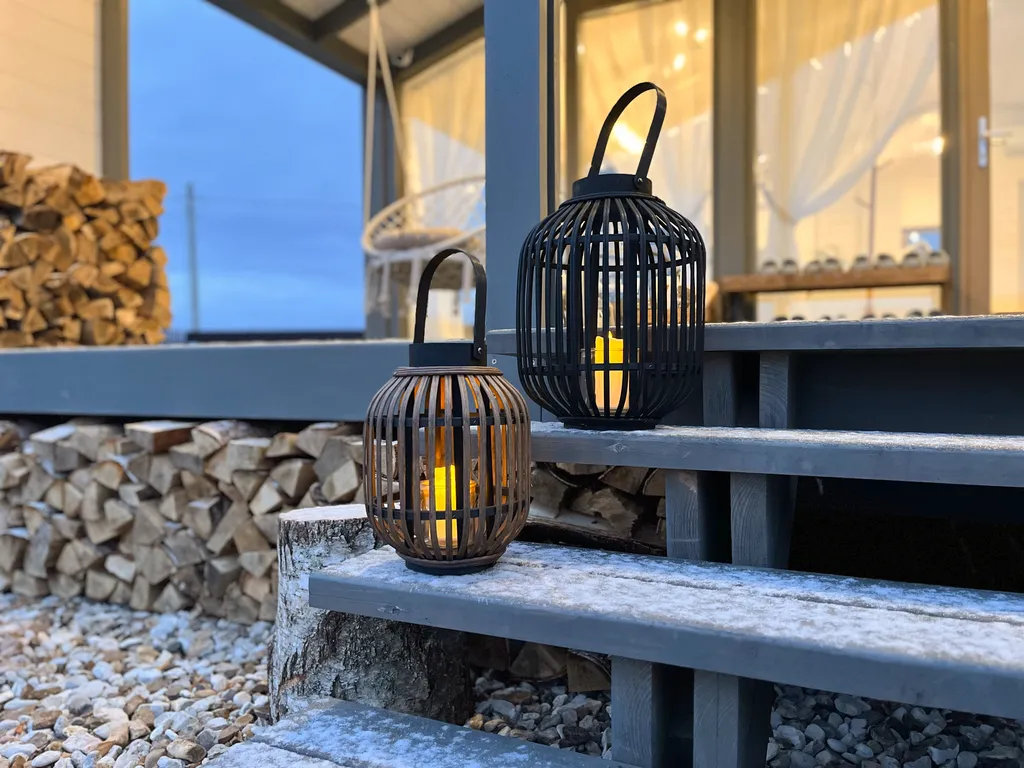 Панорамный барн в стиле Дубльдом с баней и чаном