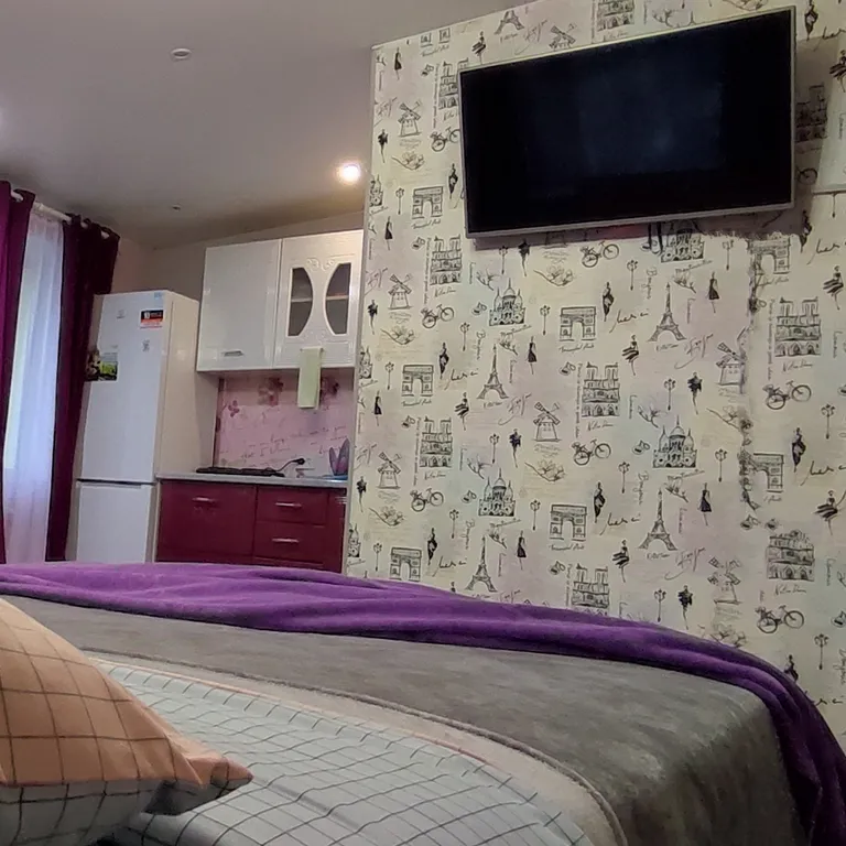 Студия в фиолетовых тонах