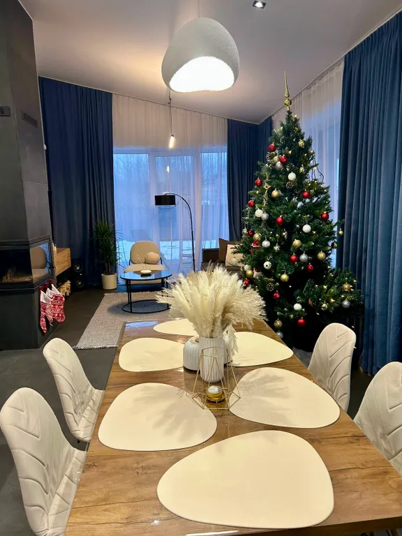 Коттедж Новый дом в окружении елок с панорамными окнами и баней — аренда посуточно в Клин