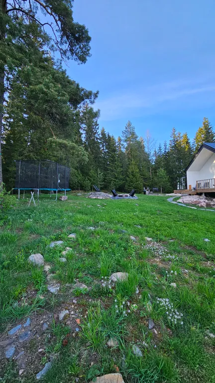 Дом на скале в окружении леса