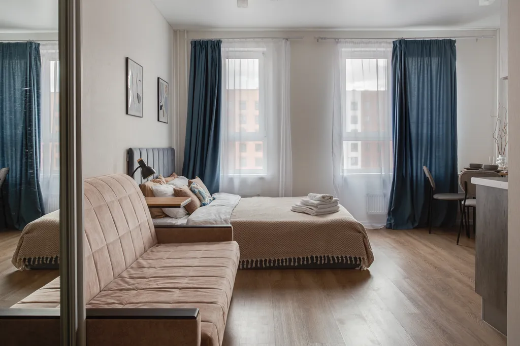 Квартира Студия на высоком этаже с ванной — аренда посуточно в Люберцы