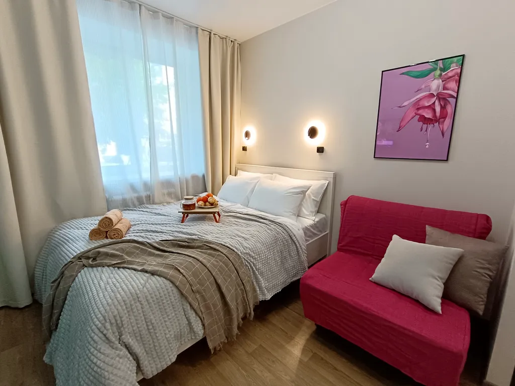 Уютная студия с дизайнерским ремонтом возле ЖД Вокзала на троих гостей