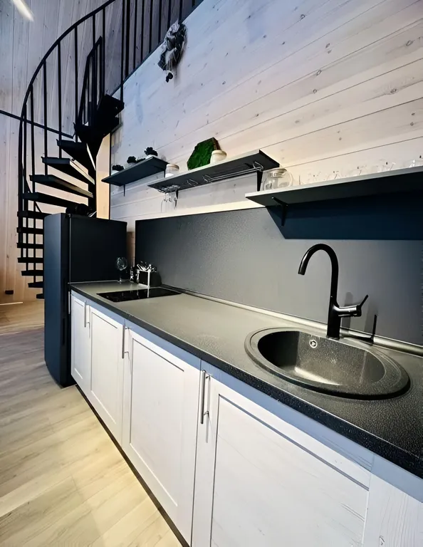 Шале Коттедж Шерегеш стиле a-frаме с террасой в хвойном лесу