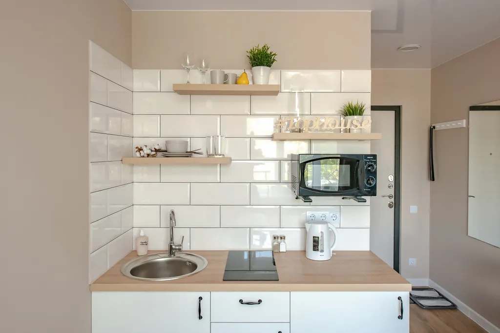 Стильная студия на первом этаже с видом на бухту Золотой рог