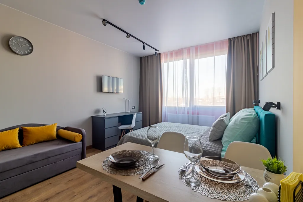 Квартира Квартира Стильная студия у метро Автово со всеми удобствами — Санкт-Петербург