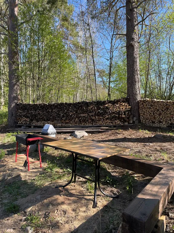 Дом в лесу среди сосен