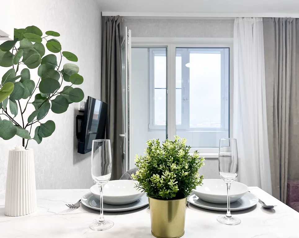 Превосходная студия для двоих с лоджией