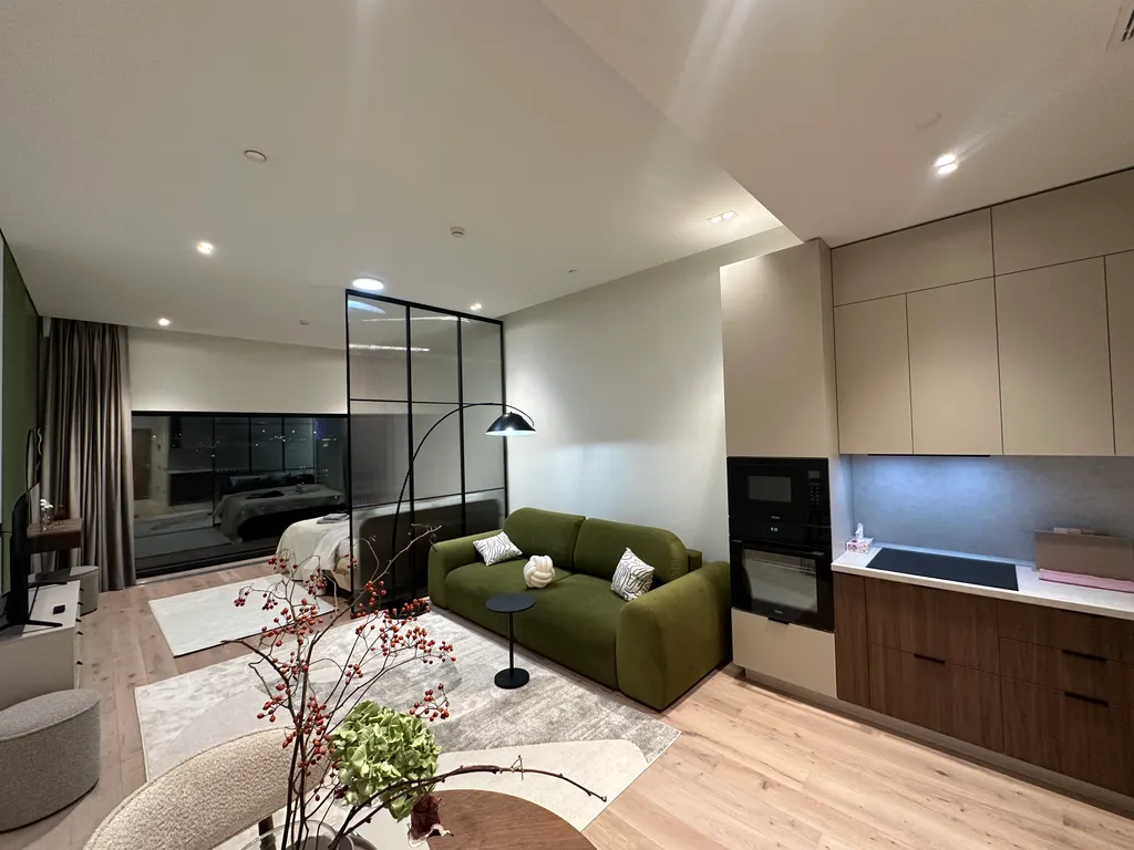 Квартира Квартира Прекрасная студия с панарамными окнами в центре столицы — Москва