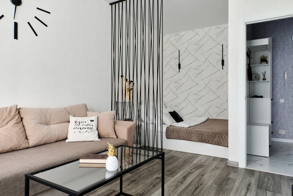 Прекрасная стильная квартира Инь янь